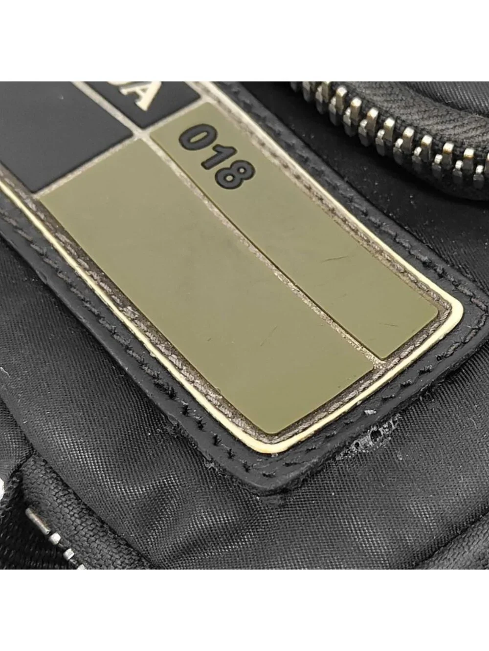 Prada Rubber Logo Shoulder Bag Nylon Messenger
